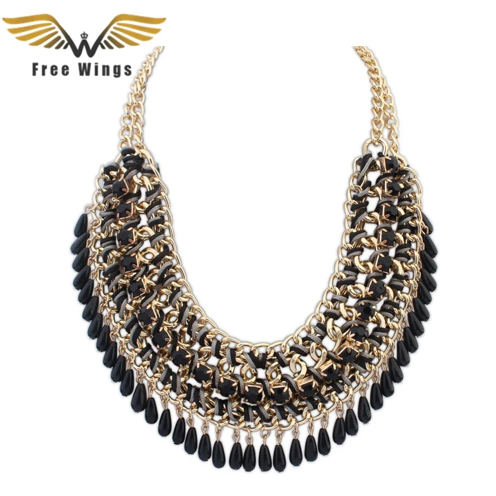 

Bijoux Femme Fashion Rainbow Exaggerated Big Statement Necklaces Vintage Women Jewelry Collares Choker Necklace 10d