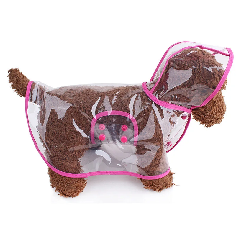 Free Shipping Pet Clothes Dog Raincoat Transparent Rain Coat Waterproof Pets Raincoats Funny Design Small Dogs Clothing XS-L
