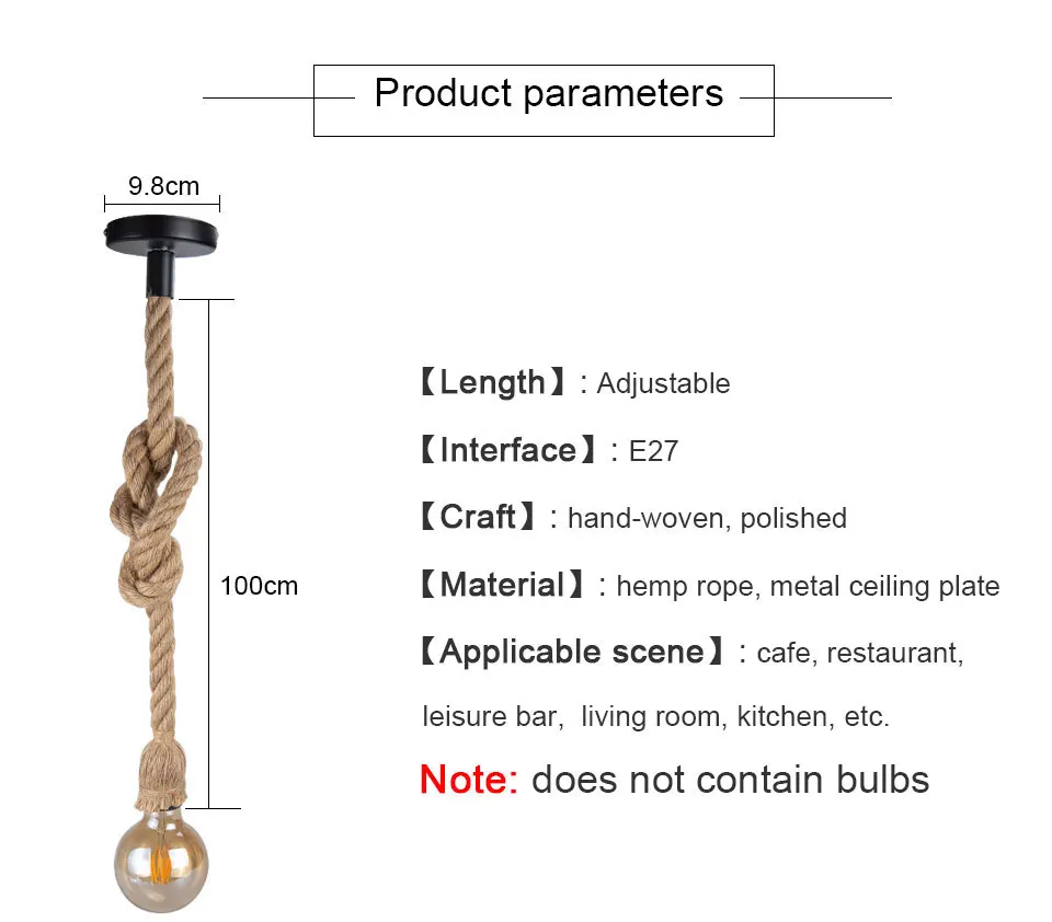 Ampoule LED E27 Handmade Pendant Vintage Lamp Holder (2)