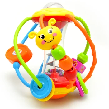 

Funny 1pc baby plastic exercise pacify ball mirror caterpillar rattles early development cognitive infant newborn gift toy