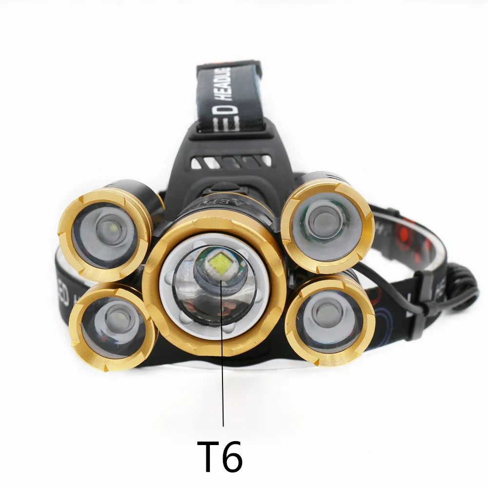 5000LM 3 светодиодный 5 светодиодный T6+ 2R5 фонарь на голову головной светильник головная лампа светильник ing светильник вспышки светильник горелки Фонари Рыбная ловля