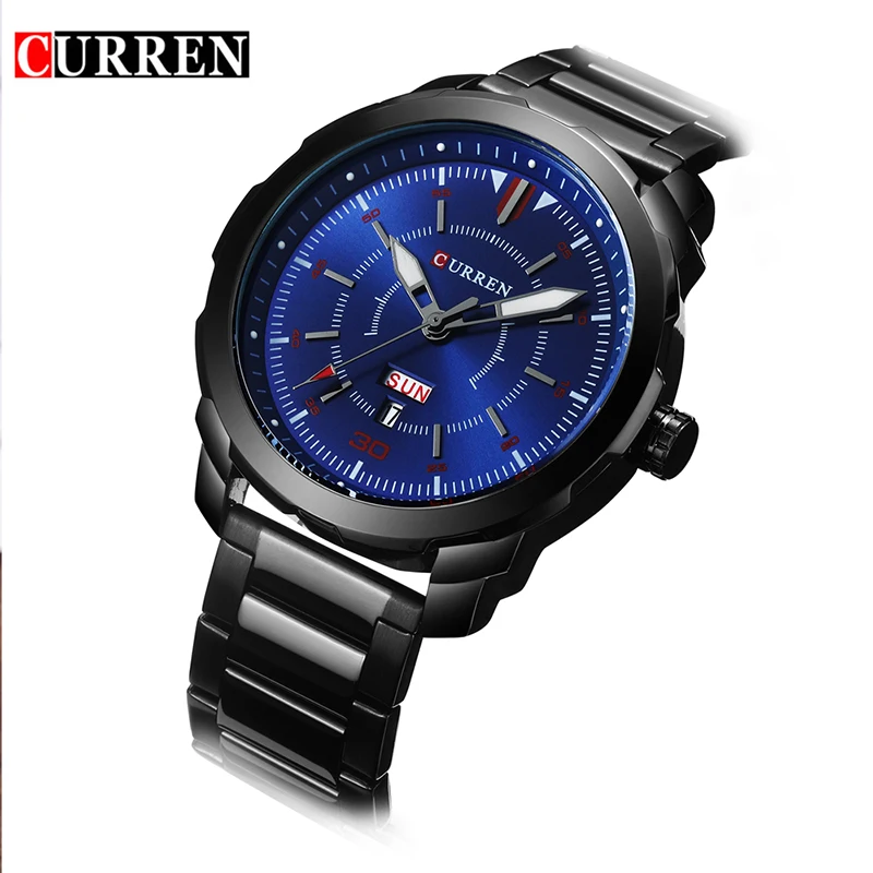 Curren Часы мужские Топ бренд класса люкс relogio masculino кварцевые часы модные повседневные Авто Дата и календарь 8266