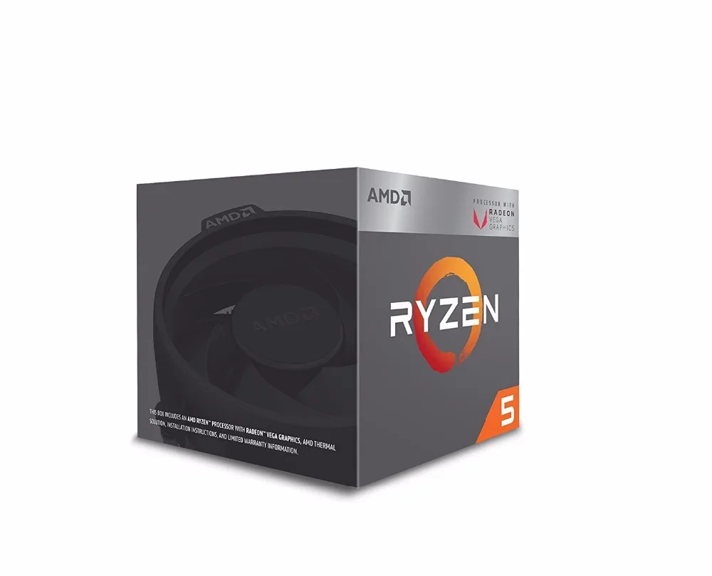 Процессор AMD Ryzen R5 2400G cpu с графикой Radeon RX Vega 11, 4 ядра, 8 потоков, разъем AM4, 3,6 ГГц, TDP 65 Вт, YD2400C5FBBOX