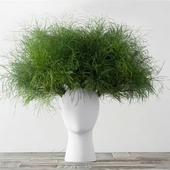 

Nordic design Ceramic Vase Creative Fashion White Vase Wedding Home Decor Modern Porcelain Vase Figure Head Shape Vase