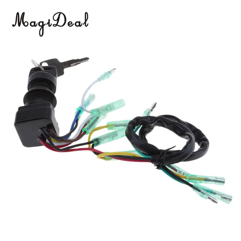 MagiDeal Marine Boat Outboard Motor Engine Ignition Switch Assembly with 2 Keys for Flatable Fishing Canoe Kayak Boat Dinghy
