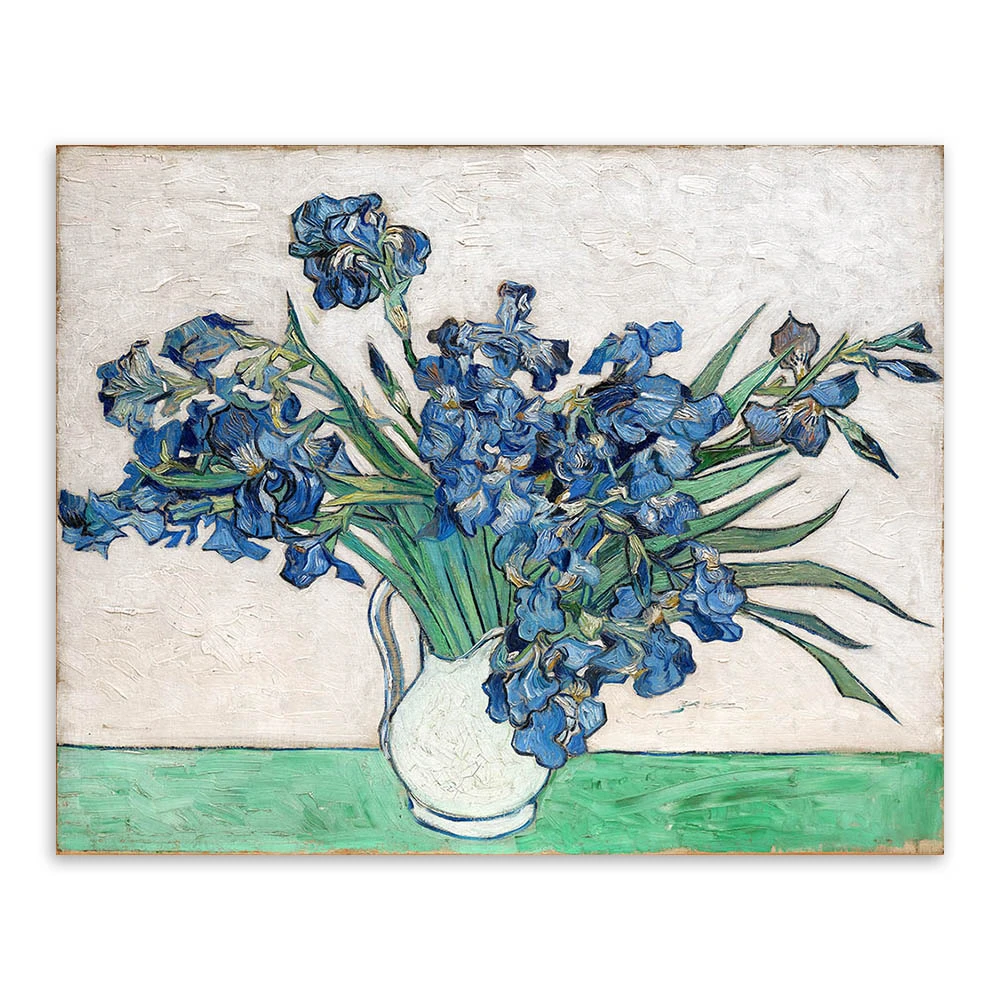 Iris Vincent Van Gogh Moderne Blaue Blumen Poster Original Blumenvase Leinwand Olgemalde Schlafzimmer Wandkunst Dekor Geschenke Oil Painting Canvas Oil Paintingposter Print Aliexpress
