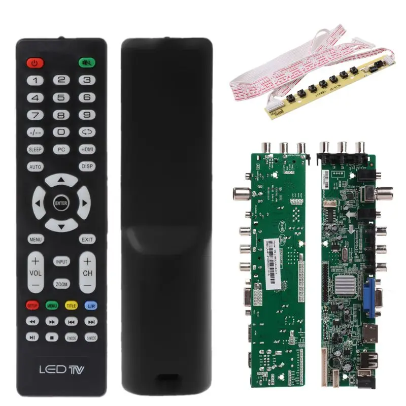 مجلس سائق الرقمية DVB-C DVB-T/T2 لوحة تحكم شاملة في التلفزيون الإل سي دي LED TV 7 زر التبديل البرونزية يربك حامل 3663 3463A