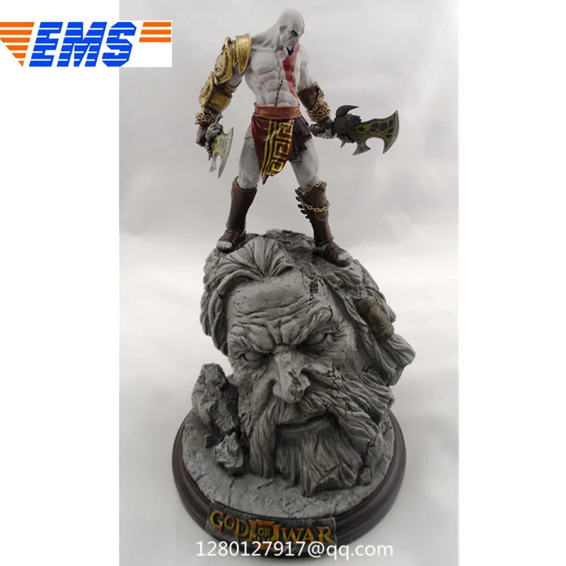Статуя God of War III Kratos полноразмерный портрет GK смола фигурка Коллекционная модель игрушки Q366 - Цвет: Серый