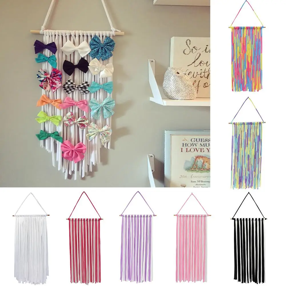 

Baby Girl Hair Accessories Clip Bow Wall Hanging Holder Organizer Nursery Decor Storage Bag New