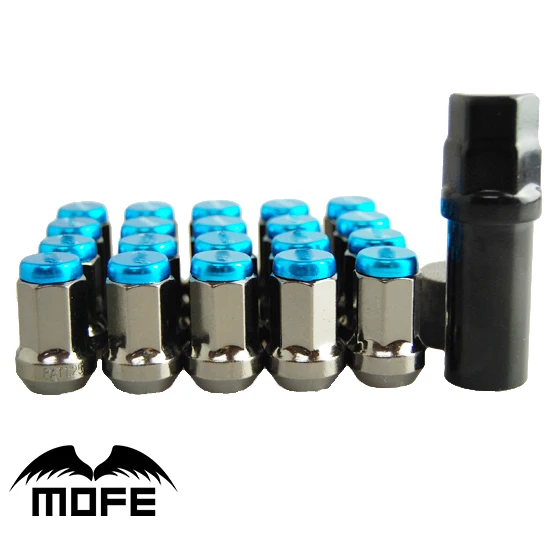 MOFE Racing SPECIAL OFFER P1.25 Anti theft Aluminum Wheel Lug Nuts 20PCS Nuts 1PCS Toolin Nuts