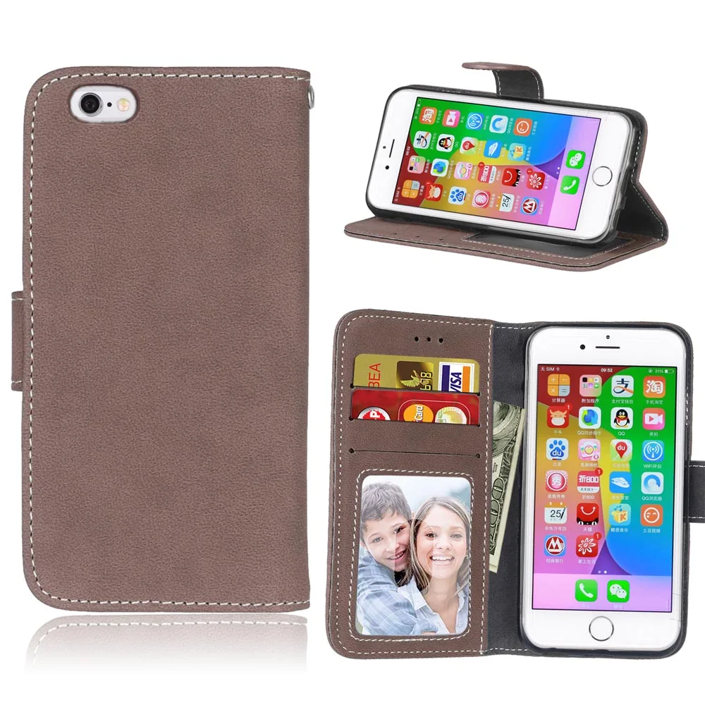 

Luxury Flip Wallet Cover Case for iPhone 6 6S Phone Case PU Leather Case with Card Holder Silicone Back Cover for iPhone 6S Bag