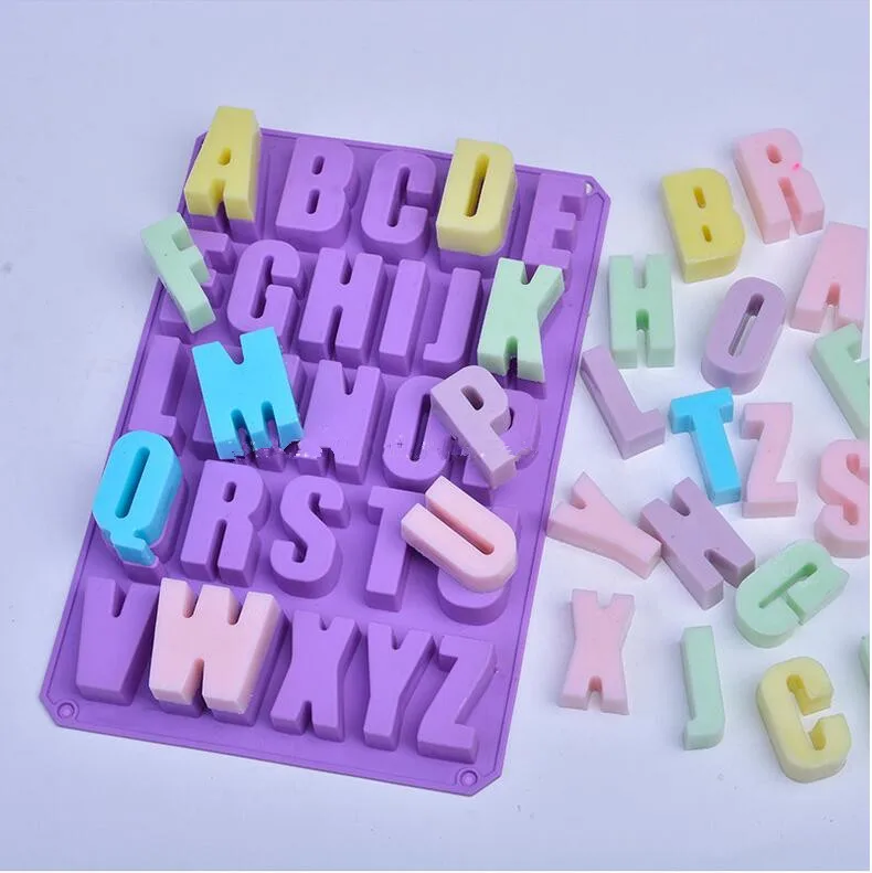 

1 Pc 3D English Letters Decorative Soap Chocolate Mold Molde Silicone Soap Mould Tray For Homemade Craft DIY Bakeware Tool
