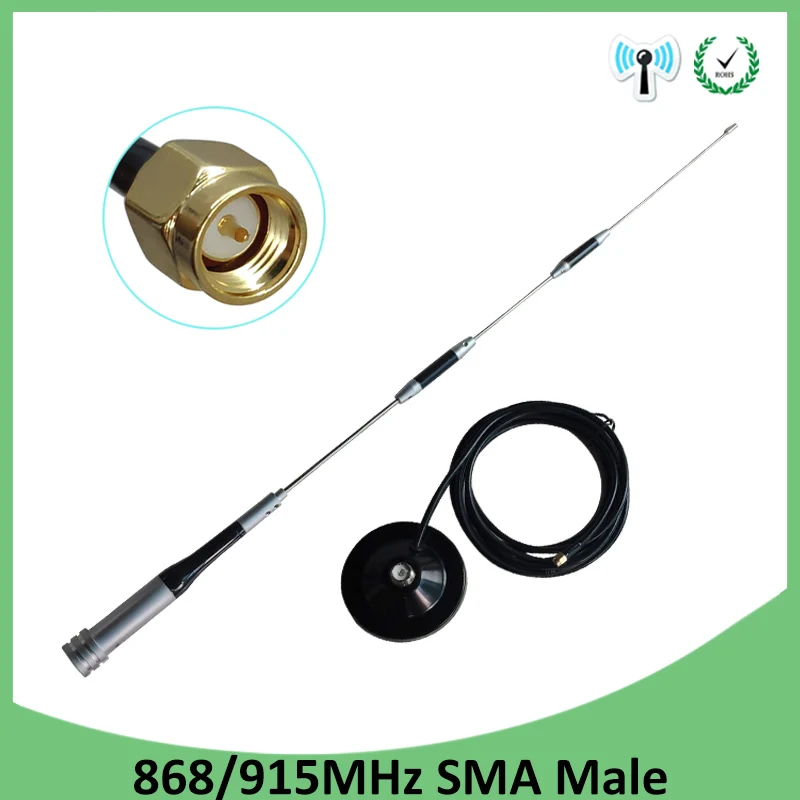 GSM Antenna 868MHz 915mhz antenna 10dbi SMA male connector 868 mhz 915 mhz antena sucker aerial with 3M Extension cable antenne GSM Antenna 868MHz 915mhz antenna 10dbi SMA male connector 868 mhz 915 mhz antena sucker aerial with 3M Extension cable antenne
