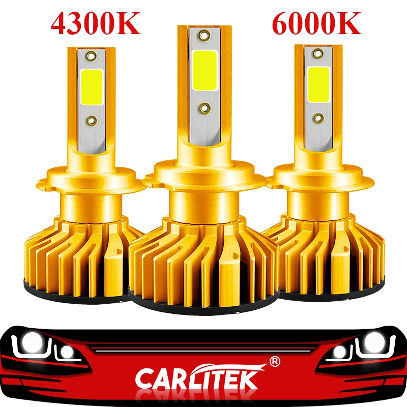 

6000K H7 LED 4300K Car Headlight Bulbs H4 H1 H11 H8 9006 HB4 9005 HB3 12V 50W 10000LM Automobile LED Light Mini Size Headlamps