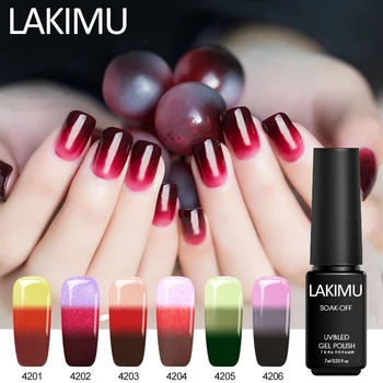 

Lakimu Gel Nail Heat Cold Temperature Change Color Nail Polish Professional Long Lasting Nail Varnish Soak Off Uv Colorful Style
