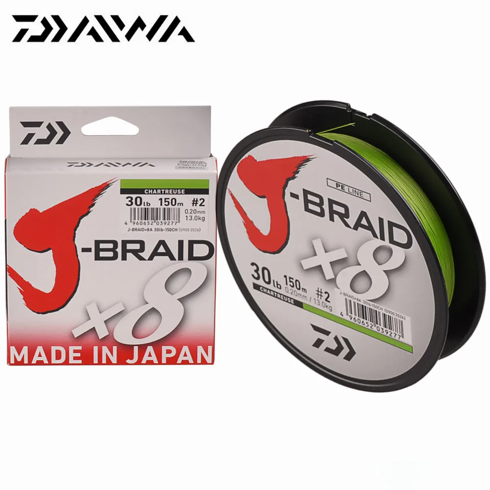 

DAIWA J-BRAID 150m 8 Strands Braided Fishing Line 0.8-2.0# 14-30lb Linha Multifilament Braided PE Fishing Line Made in Japan