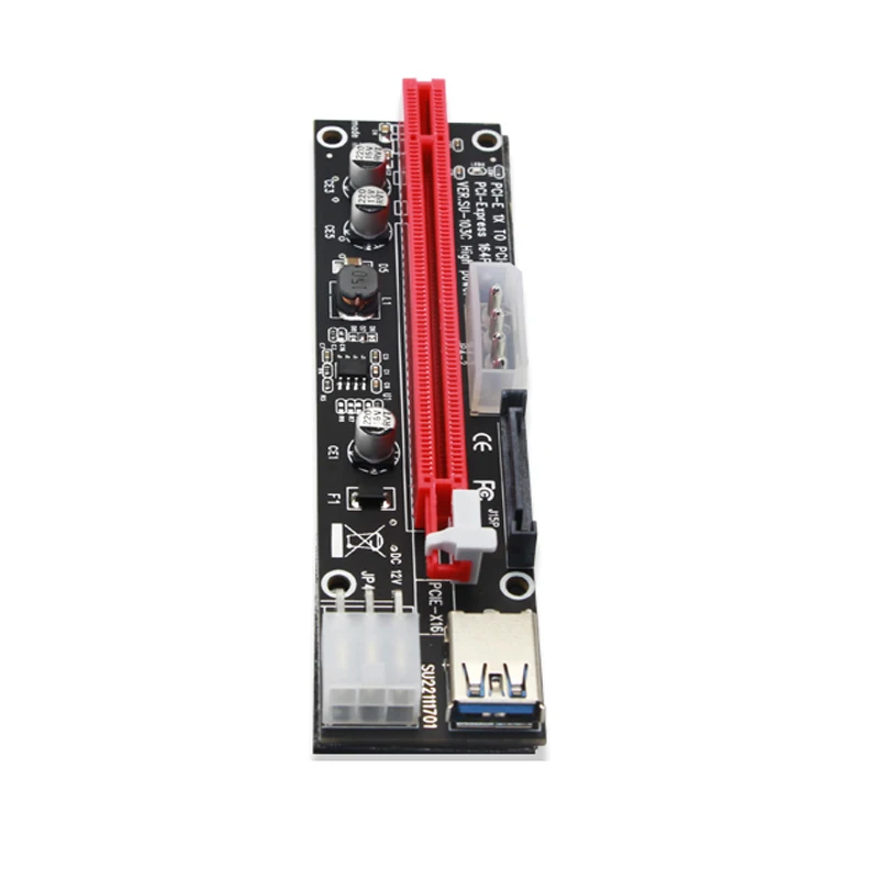 4pin 6pin SATA power PCI Express 16X Slot Riser Card USB 3,0 PCI-E pci-express 1x to 16x PCIE Riser для майнинга биткоина BTC