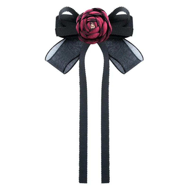 

i-Remiel Romantic Fabric Robbin Camellia Flower Brooch Bow Tie British Fashion Cloth Art Shirt Collar Pin Clothing & Accessories