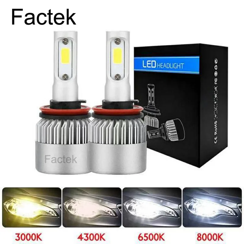 

Factek 2X 3000K H4 LED H7 H11 H8 HB4 H1 H3 HB3 Auto Car Headlight Bulbs 72W 8000LM Car Styling 6500K 4300K 8000K led automotivo