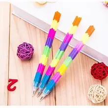 12 шт./лот гибкий строительный блок карандаш для школьников письма, красочный Бенди карандаш для детей как школьные стационарные