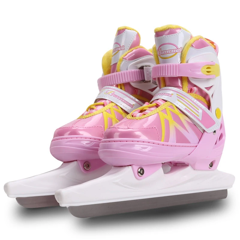 1 Pair Adult Women Children Ice Skates Shoes Adjustable Ice Blade