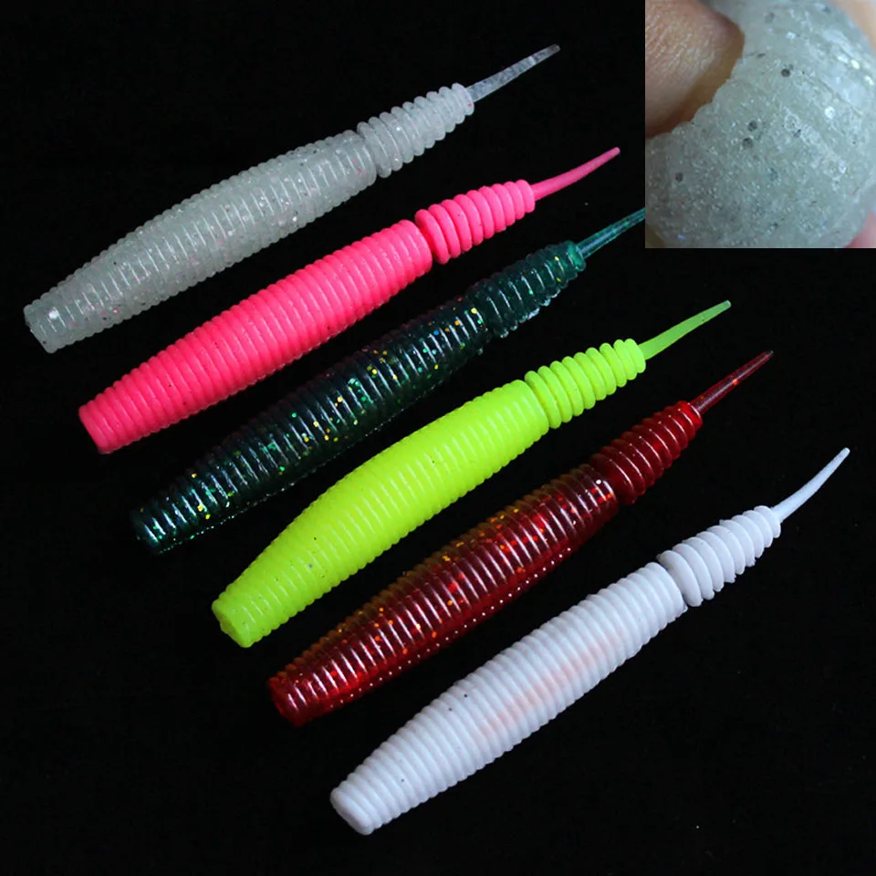 

WALK FISH 4PCS/Lot Bee Pupa Add Salt Soft Bait Fishing Lure Potato Needle Tails High Gravity Ratio 10cm/7g Worm Long Cast Lures