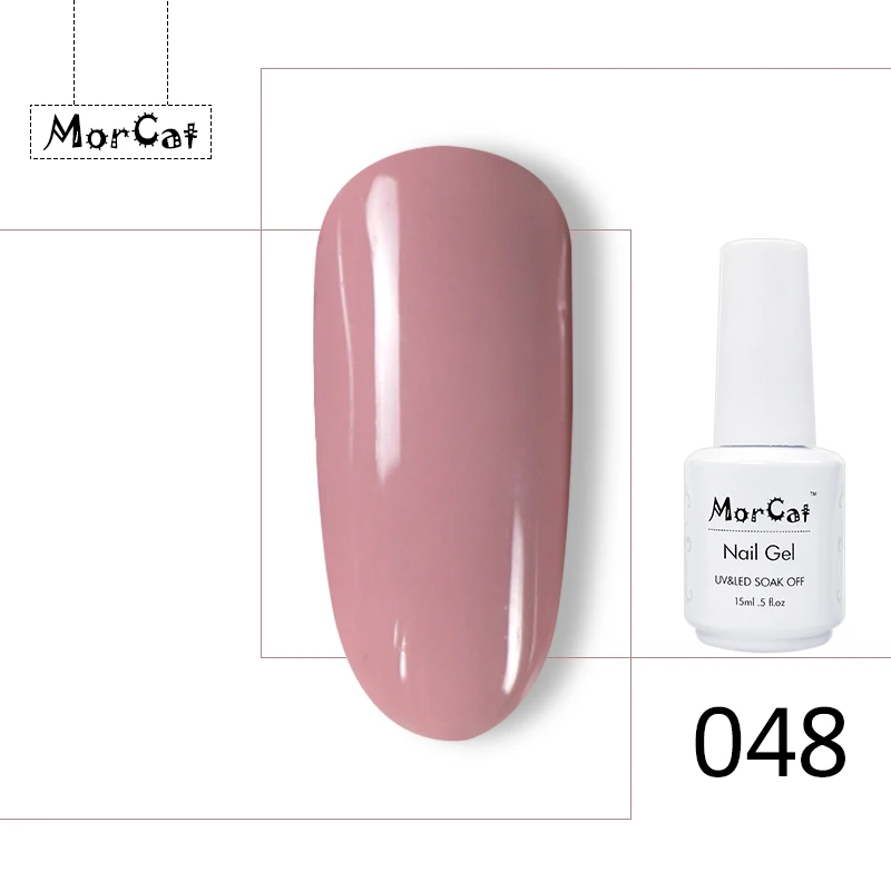 Гель-лак MorCat для ногтей розовый цвет УФ-лак Гель-лак УФ-гель для ногтей Гель-лак Vernis Полупостоянный дизайн ногтей - Цвет: 048