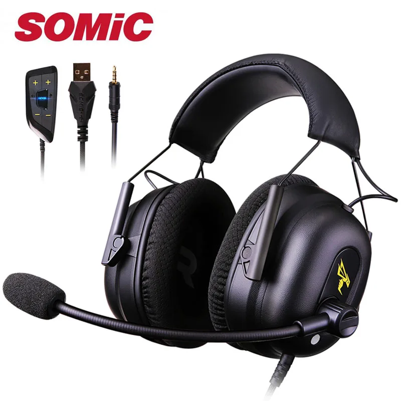 Goede Gaming Hoofdtelefoon Oortelefoon 3.5 Mm Usb Met Microfoon Microfoon Pc Telefoon Laptop Computer PS4 Xbox Gamer Originele Somic G936