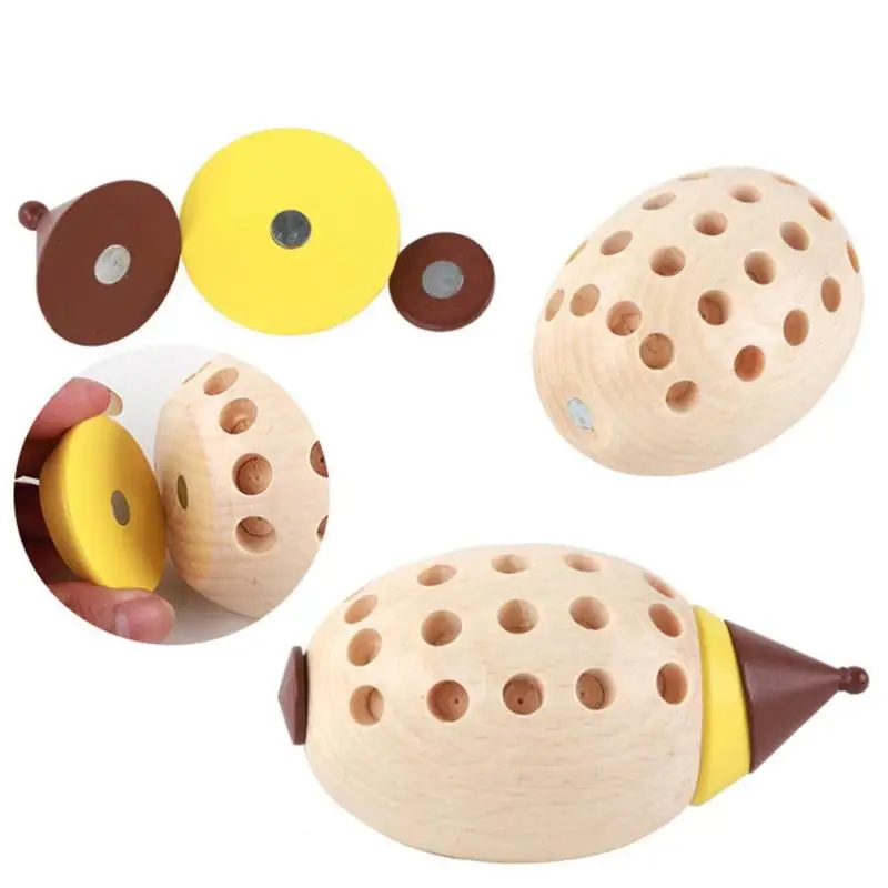 1 компл. DIY красочные Ежик в форме игрушки деревянные строительные игрушки для детей раннего образования игрушка-головоломка