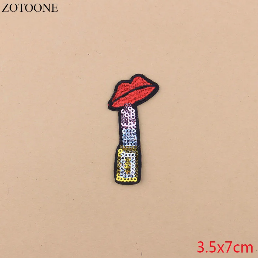 ZOTOONE 1 шт. красные нашивки для губ вышитые одежды железные буквы блестки