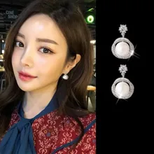 Классические Кристальные женские серьги-гвоздики, простые персональные серьги для ушей, модные ювелирные изделия, Женские аксессуары, стразы, серьги