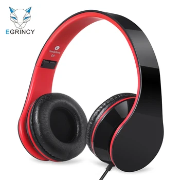 

EGRINCY Q4 HIFI Stereo Wired Headphone With MIC In-line Control 3.5mm Deep Bass Game Sport Headset For iPhone iPad MP3 Computer