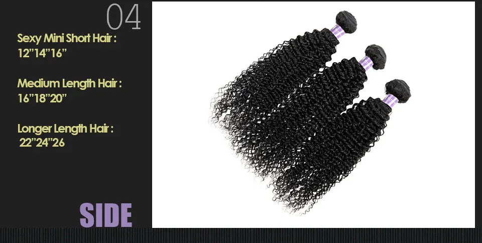 ALIMICE Mongolian Kinky Curly Hair Extensions 100% Non Remy Human Hair Weaves 3 Bundles Machine Double Weft Nature Color Hair (4)