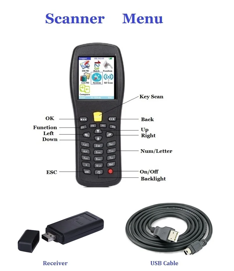 Techlogic X5 сканер штрих-кода беспроводной лазерный ручной терминал КПК Склад Супермаркет инвентарь дисплей информация о продукте