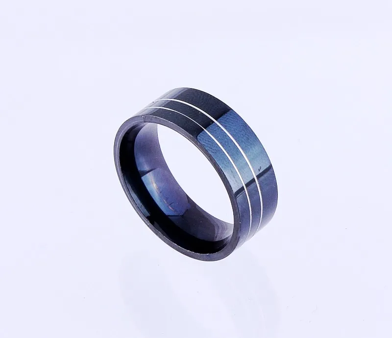 

QIANBEI 8MM Black Massy Gothic 316L Stainless Steel Ring Band Eternity Men Women Wedding Party Valentine Gift