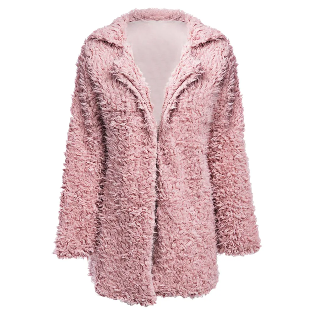 2017 Winter Faux Fur Womens Teddy Coat Female Cardigan Fluffy Jacket