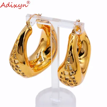 

Adixyn Fashion Round Rose Gold Color/Copper Hoops Earrings For Ladies Women Party Gifts N03195