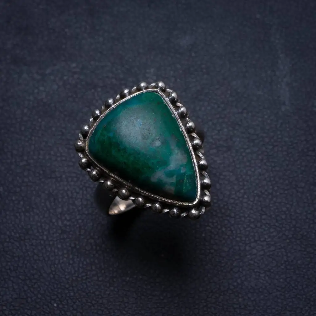 

Natural Turquoise Handmade Unique 925 Sterling Silver Ring, US size 7.75 X2082