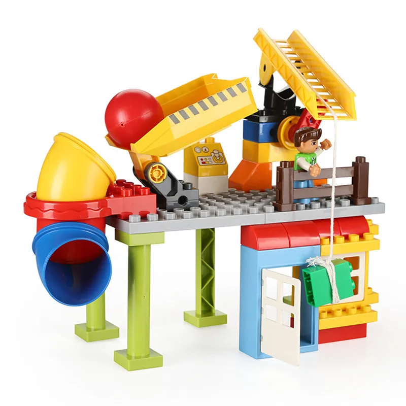 

Legoingly Duploe Big Size Building Block Bricks Construction Site Transport Vehicle Set Toys for Children Compatible with Babys