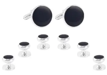 

Cufflinks Tuxedo Studs 8 pcs Set Classic Black Enamel Cuff Links Stueds Set Men Cufflinks Tuxedo Studs Set Wholesale 5 Sets/lot