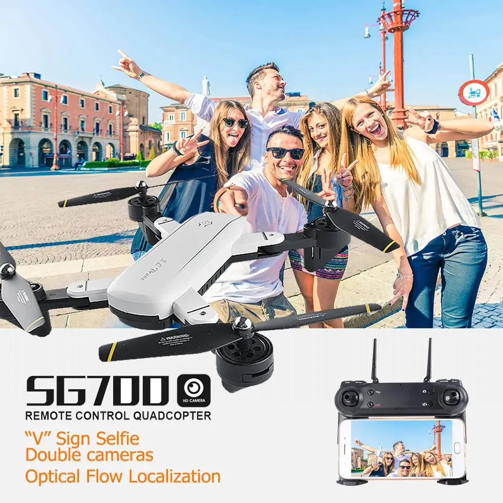 LeadingStar SG700 2MP Rc Quadcopter с Камера Wi-Fi FPV Складная селфи Дрон высота Удержание Безголовый жест Управление