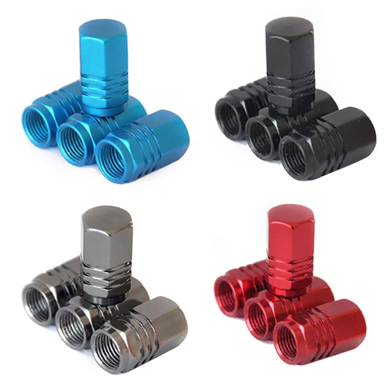 

New 4PCS Bolt-in Aluminum Theftproof Valve Caps Car Wheel Valve Stems With Dust Caps Auto Wheel Tires Valves Tyre Stem Air Caps