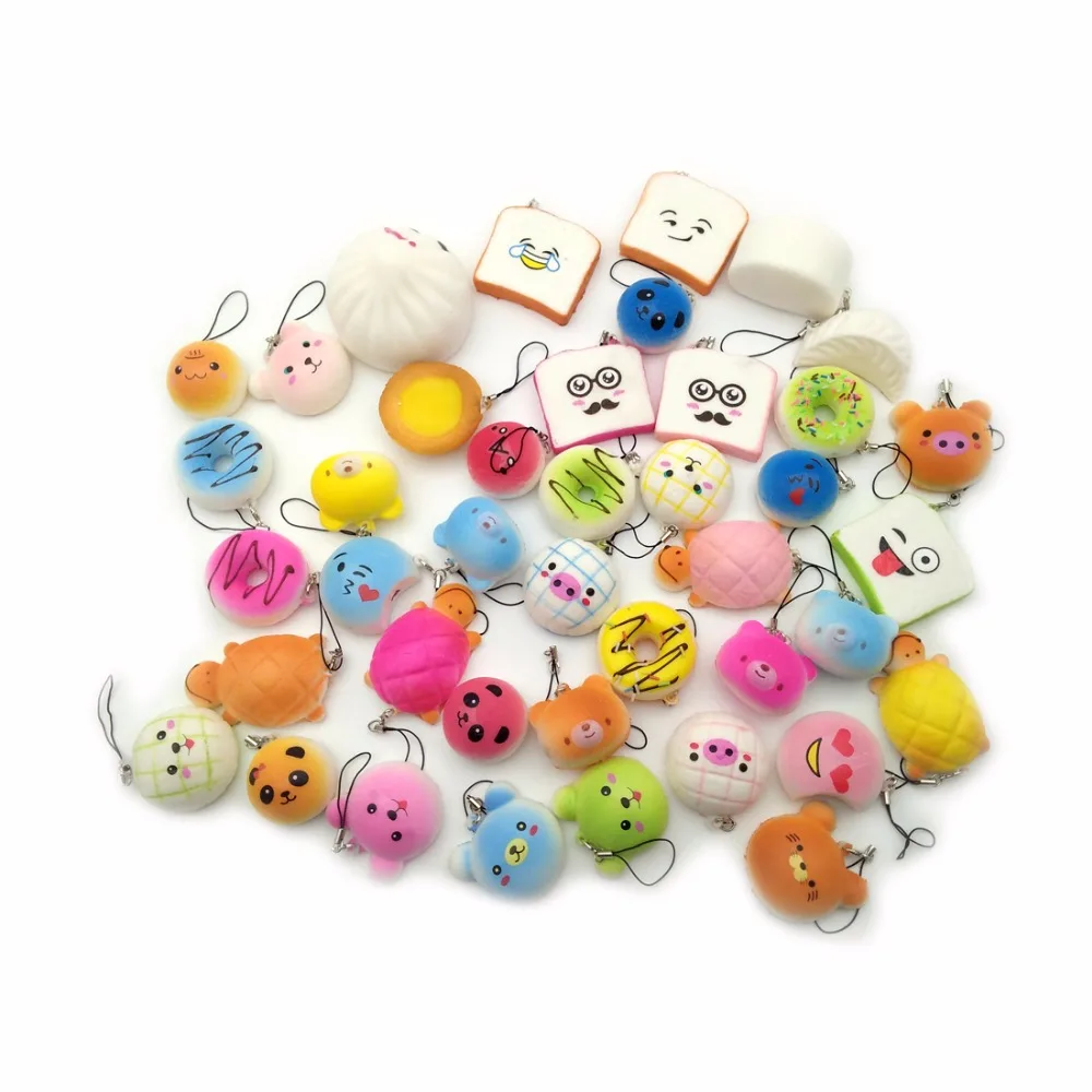 imágenes para Venta caliente 10 unids/set Juguetes Blandos Squishies Kawaii Rosquillas de Pan Acollador Del Teléfono Correa de Regalos imágenes para Venta caliente 10 unids/set Juguetes Blandos Squishies Kawaii Rosquillas de Pan Acollador Del Teléfono Correa de Regalos