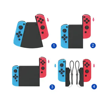 

5-in-1 Left+Right Hand Grip Connector Pack for Nintend Switch NS Joy-Con Controller Gamepad ABS Handle Grip Connect Holder Stand
