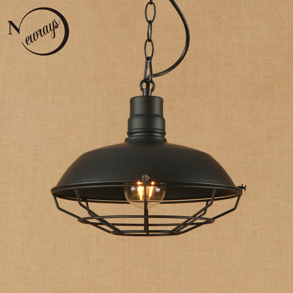 Vintage industrial iron cages pendant light LED E27 simple country hanging lamp for kitchen parlor cafe restaurant hotel bar