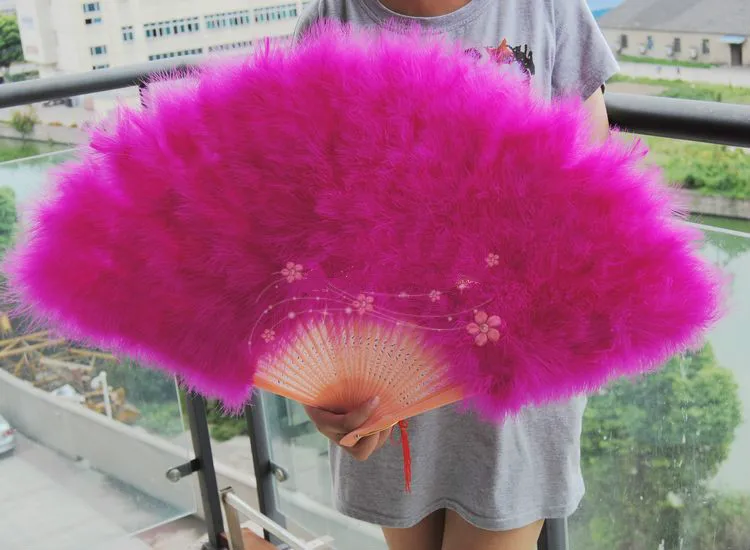 

1pc Feather Fan Full Down Thicken Extra Large Feather Fan Dancing Craft Fan Stage Props Fan 80*45cm