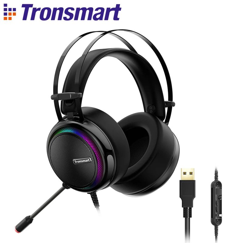 Скидка Tronsmart Glary игровая гарнитура PS4 гарнитура Virtual 7,1, USB интерфейс проводные пк наушники для nintendo switch, компьютер, ноутбук