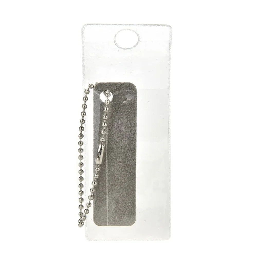 

1 PC Pocket Sharpener With Keychain Fine Polished Diamond Square Sharpened Stone Knife Whetstone Polishing Plate Tool