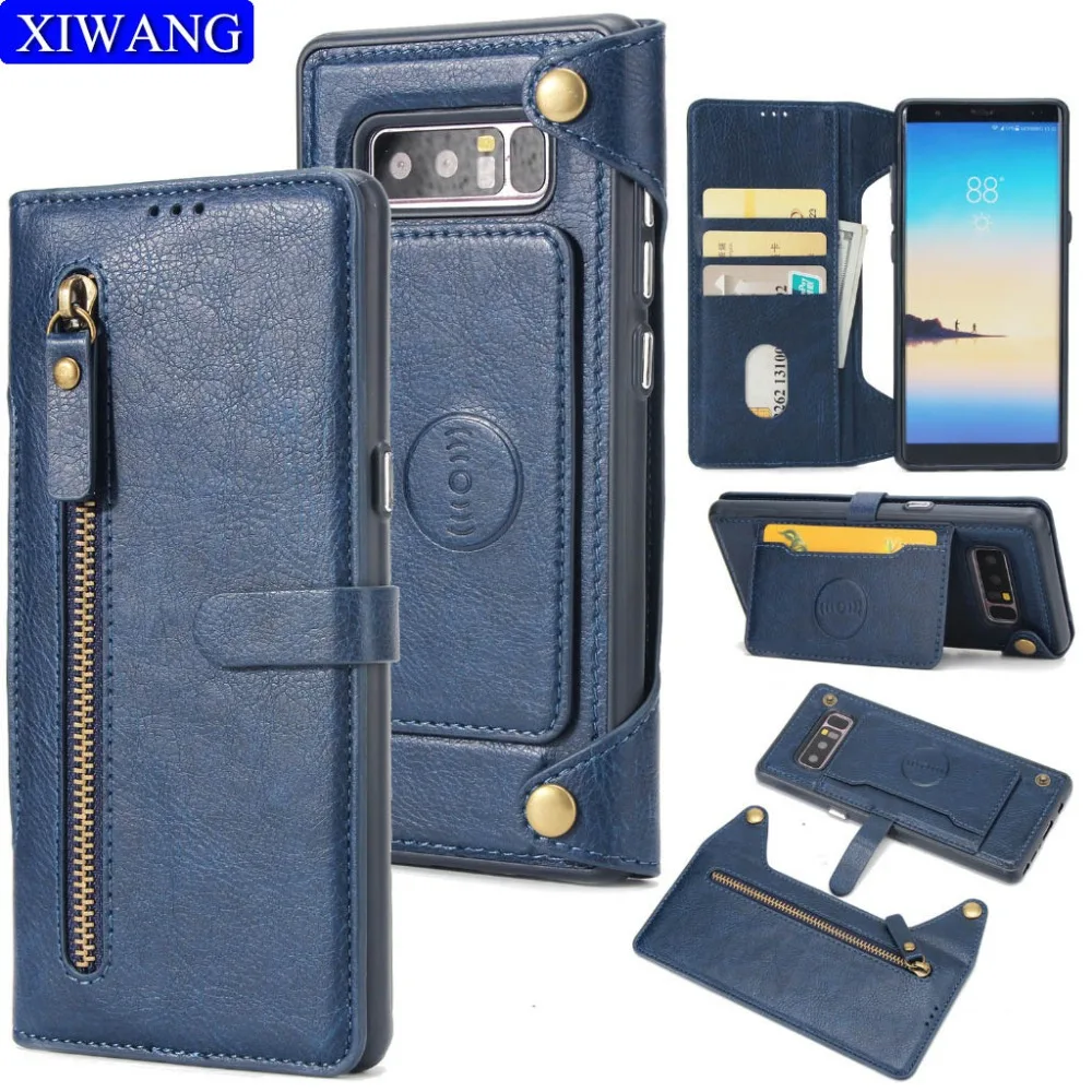 high quality Zipper PU Leather Wallet Flip card telefon mobile phone