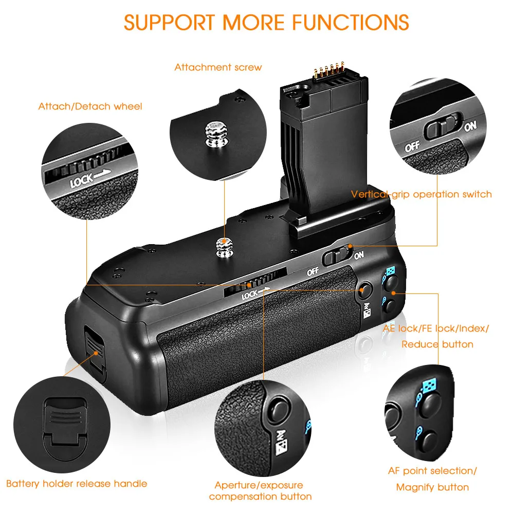 Online Travor vertikale batterie griff halter für Canon 750D 760D T6i T6s X8i 8000D DSLR Kamera ersatz BG E18